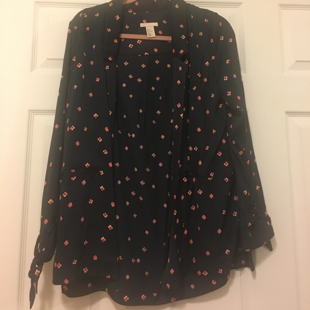 Navy Cherry Blossom blazer