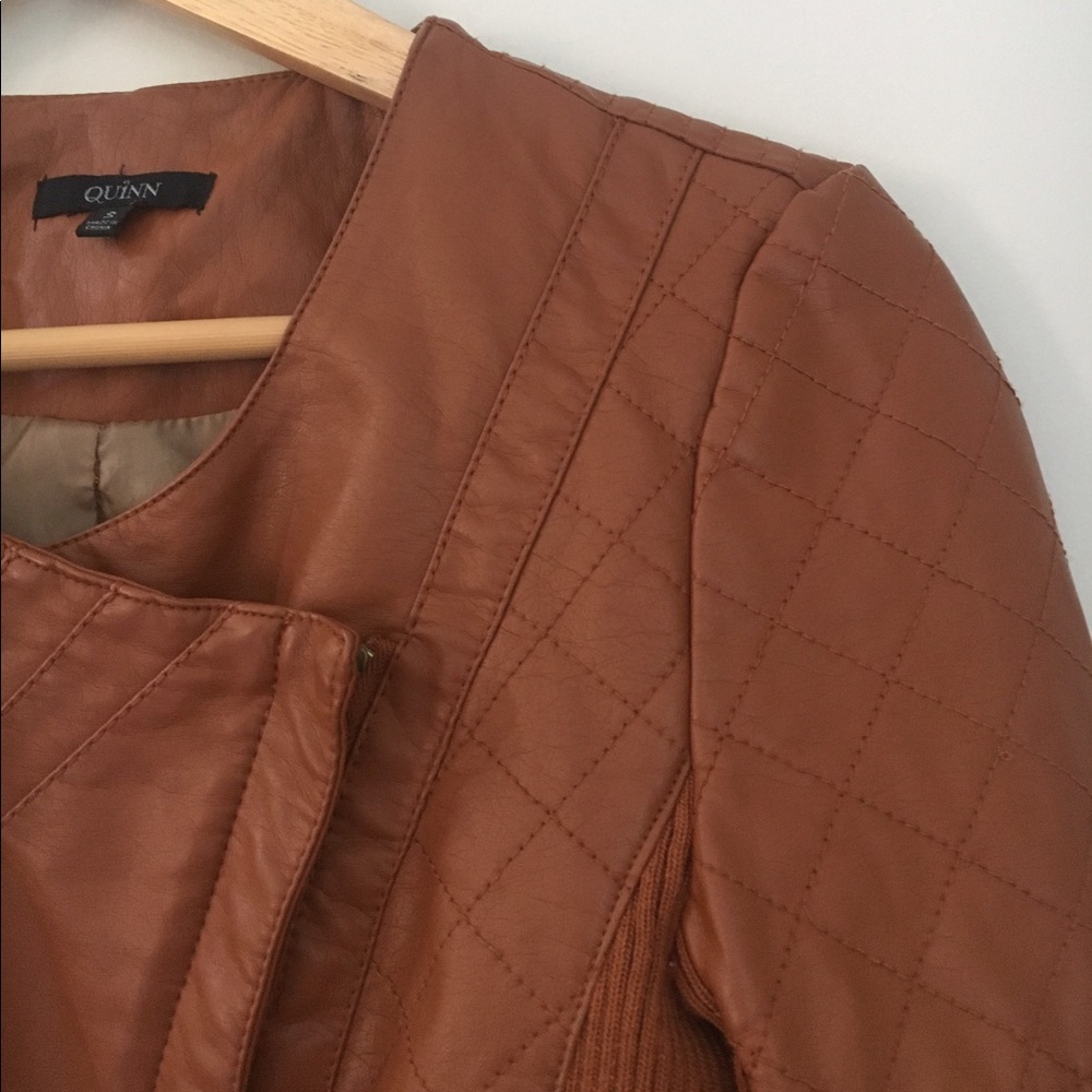 Quinn Dark Tan Jacket Size Small - Picture 3 of 6