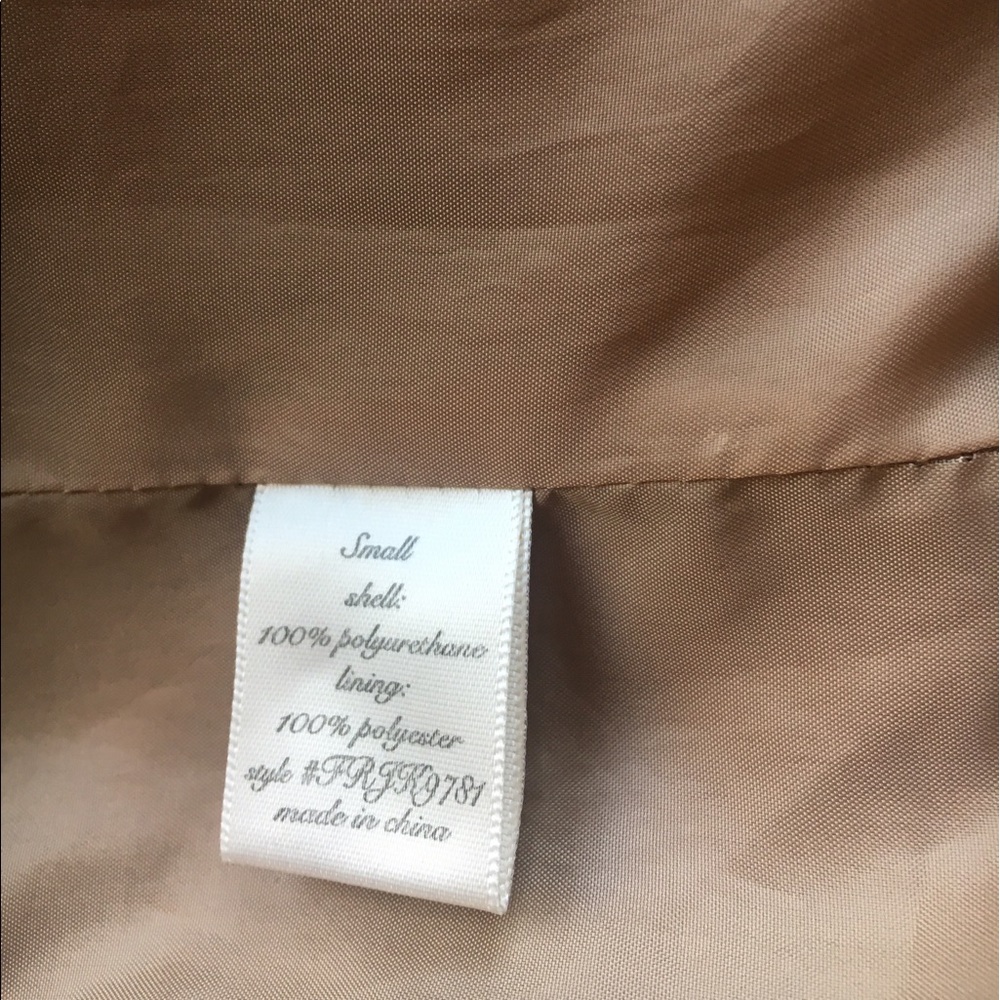 Quinn Dark Tan Jacket Size Small - Picture 6 of 6