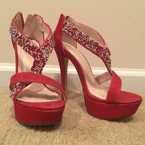 Red evening heels