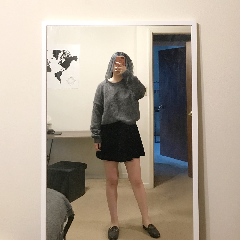 Urban outfitters black velvet skirt