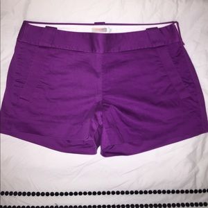 J.Crew purple side zip shorts.