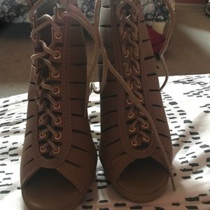 Cute brown lace up heels