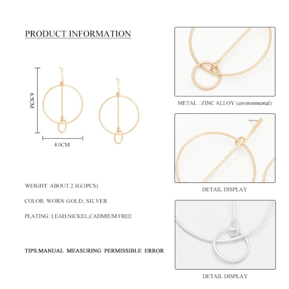 🔴2 FOR $22🔴Double Circle Stud Earring - Picture 3 of 3