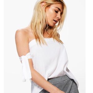 Boohoo.com white off the shoulder top