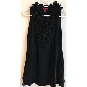 ted baker ruffle sleeveless black dress