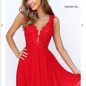 SHERRI HILL RED HOMECOMING DRESS