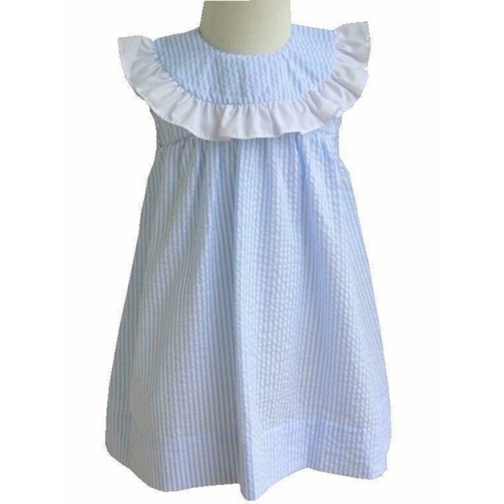 Blue seersucker dress