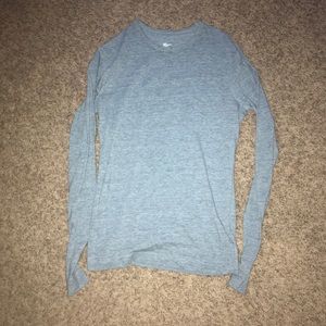 long sleeve blue tee