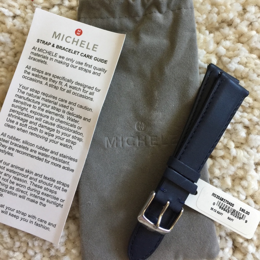 Michele Leather Watch Strap 20mm