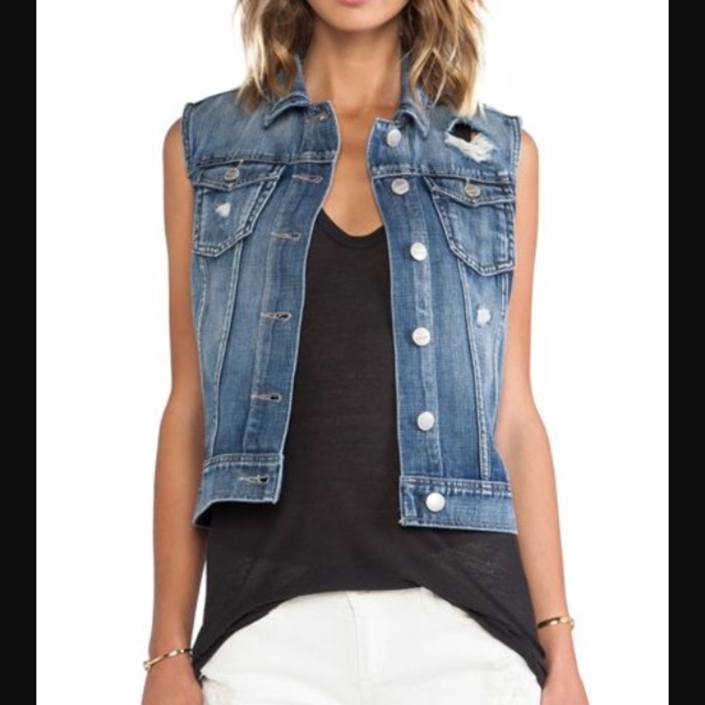 💎NWT Greywire New York distressed denim vest