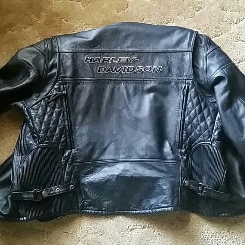 Genuine Harley Davidson leather riding jacket.