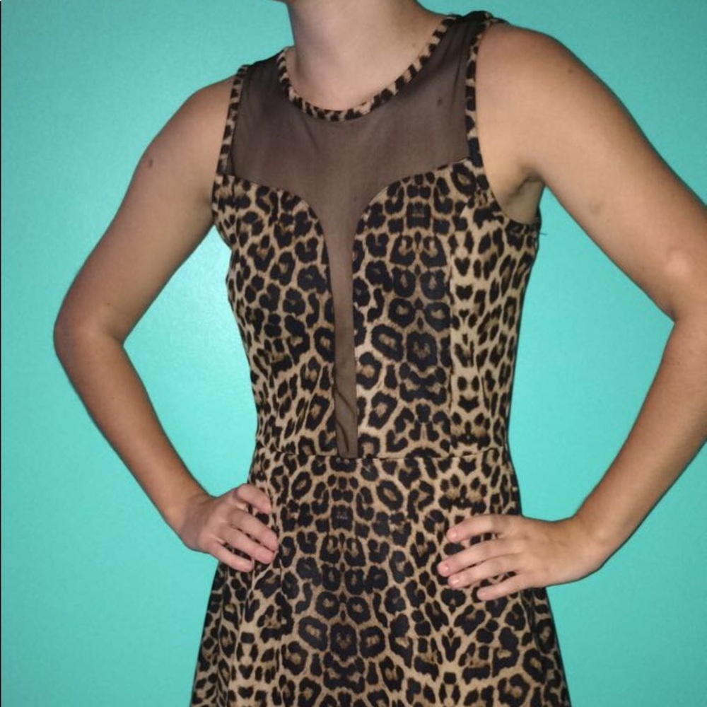 Mini cheetah print dress