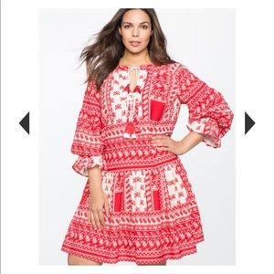 Eloquii---Gathered Sleeve Boho Dress Eloquii---Gathered Sleeve Boho Dress