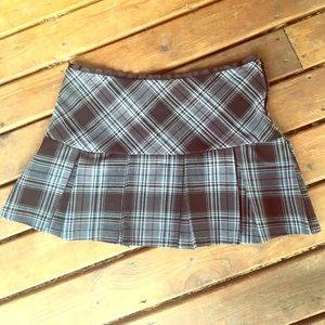 Plaid school girl mini skirt