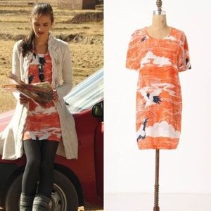 Anthropologie silk anamalia dress