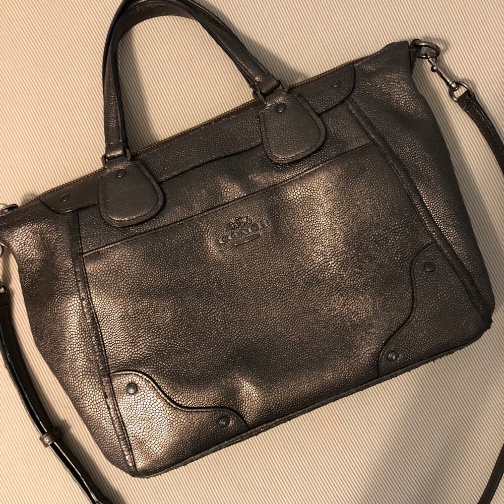 Coach Mickie Satchel Caviar Grain Leather - Picture 1 of 6