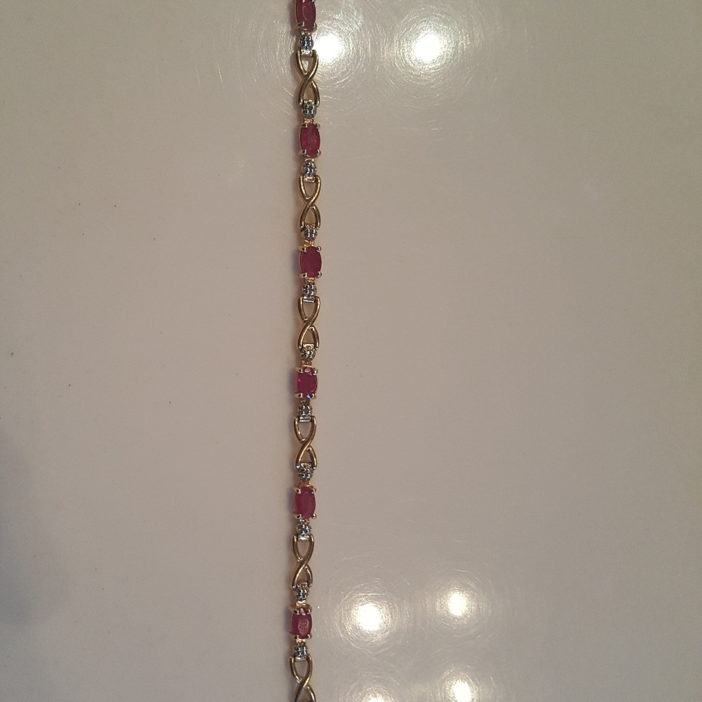 14kt ruby and gold bracelet
