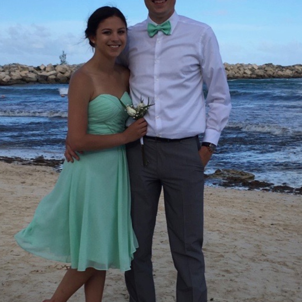 Strapless Sea-foam Green Dress