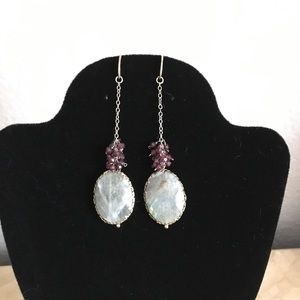 Real garnet and labradorite earrings