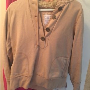 Cozy American Eagle sweatshirt with faux fur hood