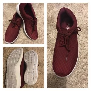 Red walking shoes take a walk never worn