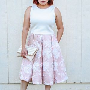 Price drop...ElizaJ floral organza midi skirt