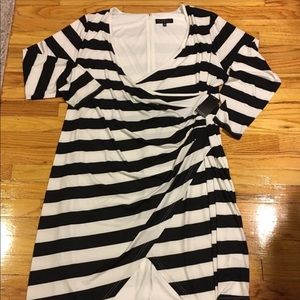 Eloquii Assymetrical Low Cut Faux Wrap Dress (14) Eloquii Assymetrical Low Cut Faux Wrap Dress (14)