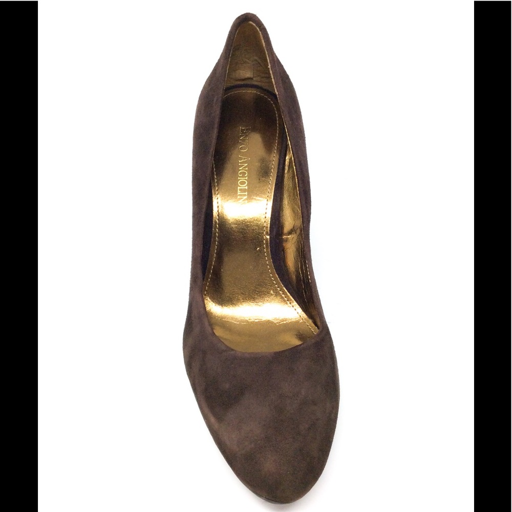 Enzo Angiolini "Elaya" Brown Suede Heels