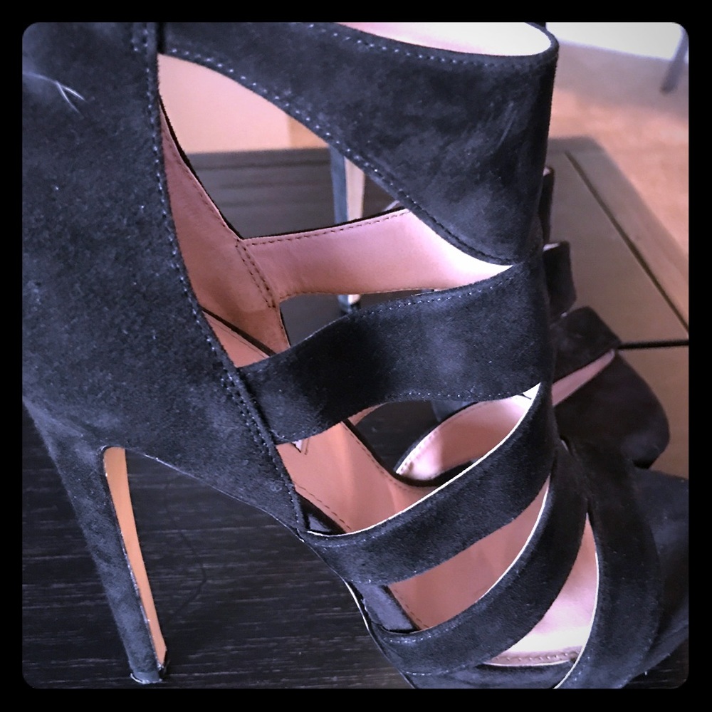 Steve Madder Black Sexy Suede Sandals High Heels