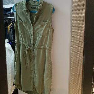 Max jeans olive green sleeveless shirt dress