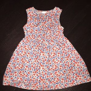 Red flower designed dress with hints of blue!