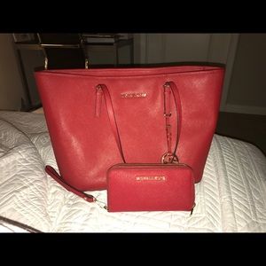 Fall Red MK wristlet wallet