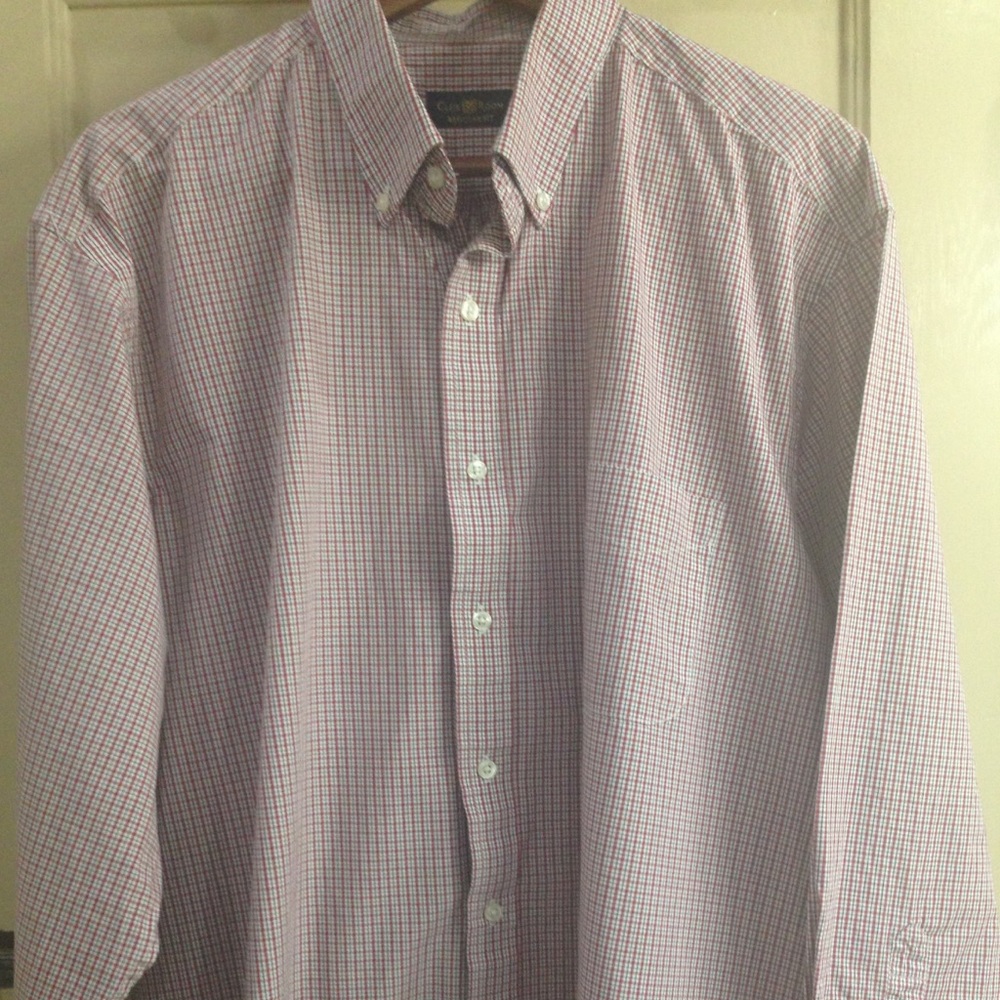 Club Room Men's Red Checkered Shirt Sz 18 34-35