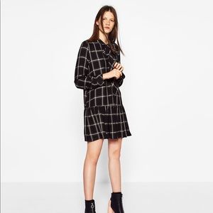 Zara plaid dress w bow