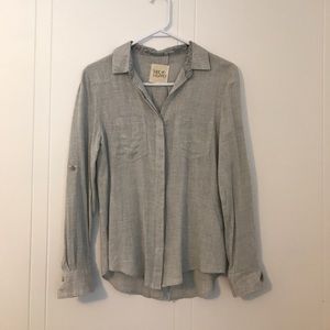 FINAL PRICE - Light Gray Button-down Blouse - S