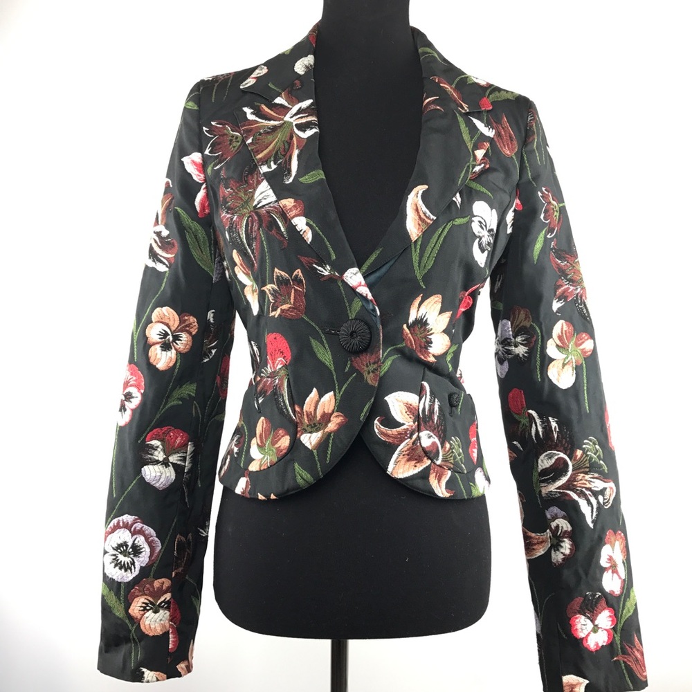 Floral Blazer Fall Career Blazer Embroidered