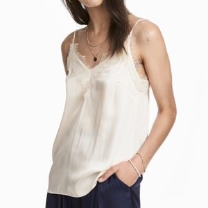 H&M Natural White Satin and Lace Camisole