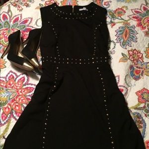 NY&C Little Black Dress with Gold Studs