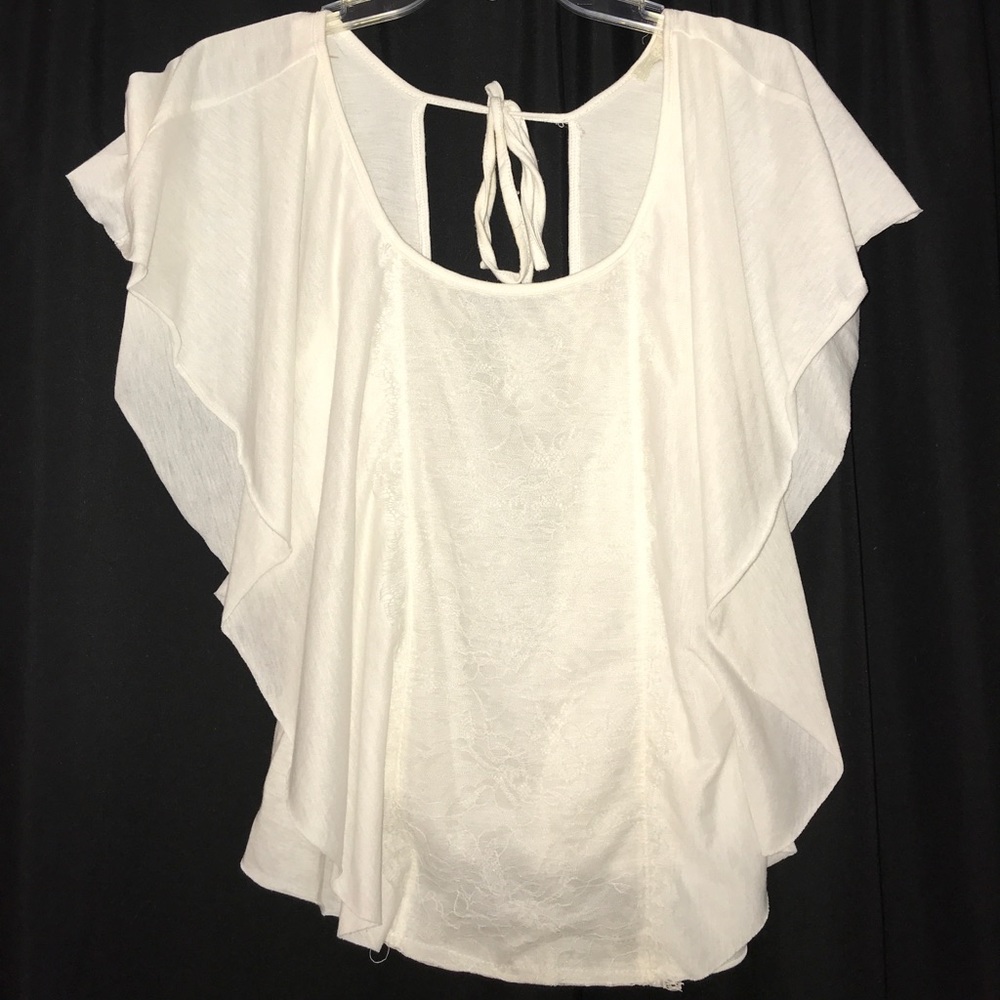 Derek Heart white flow top