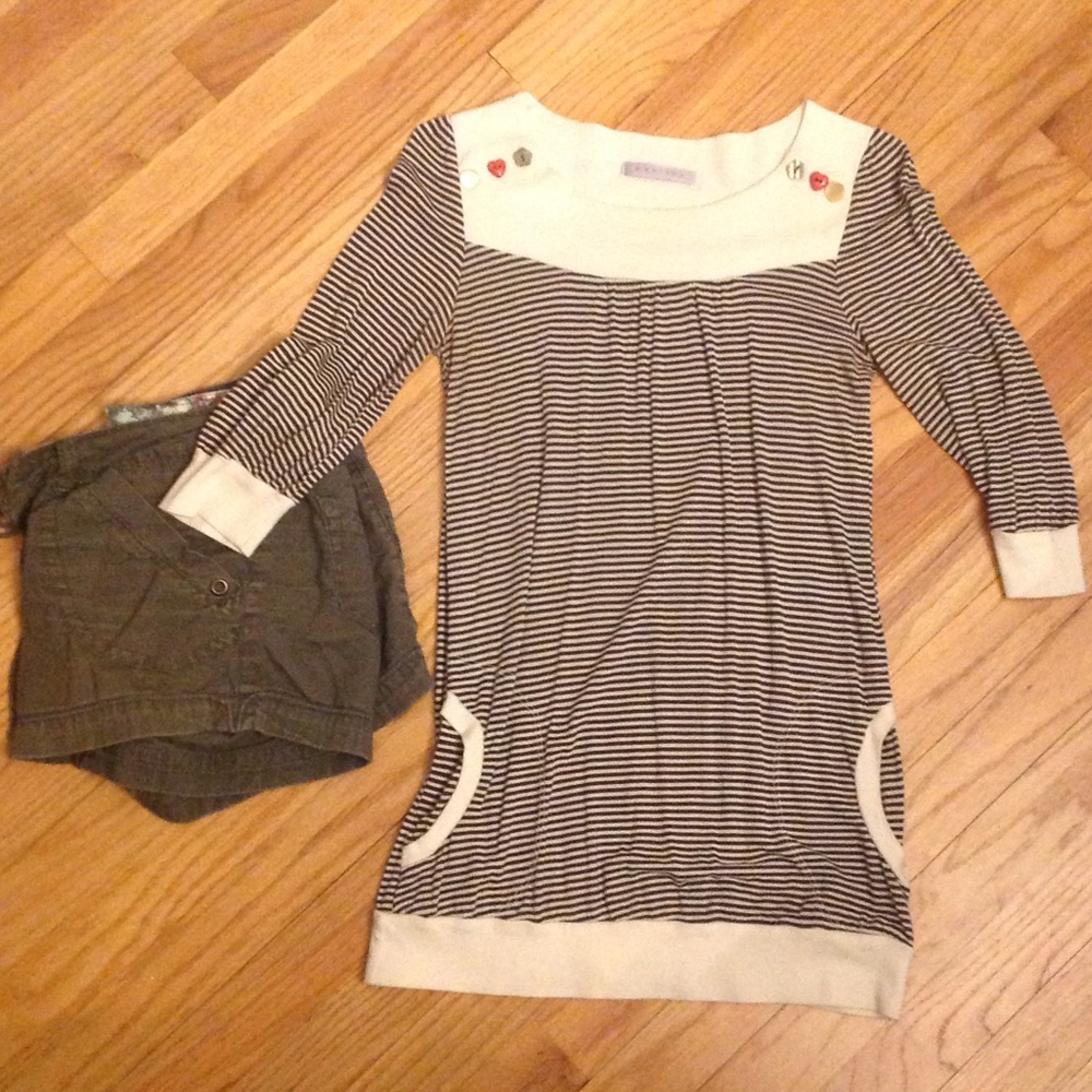 Unique brown striped top