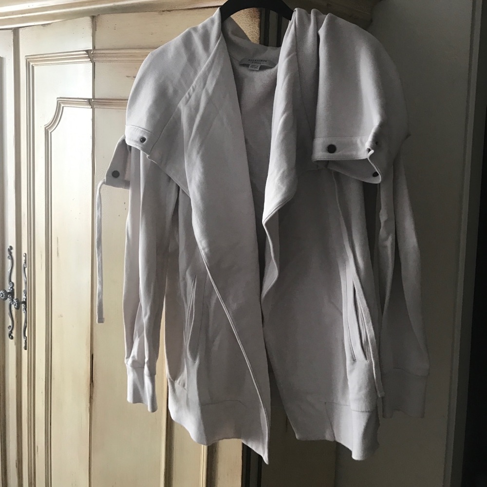 All Saints cotton sweater, beige/ very light pink