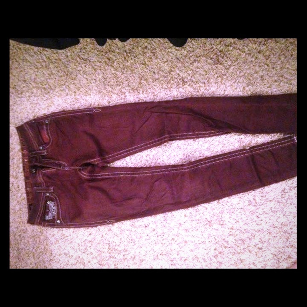 Rock Revival Maroon Skinny Jeans