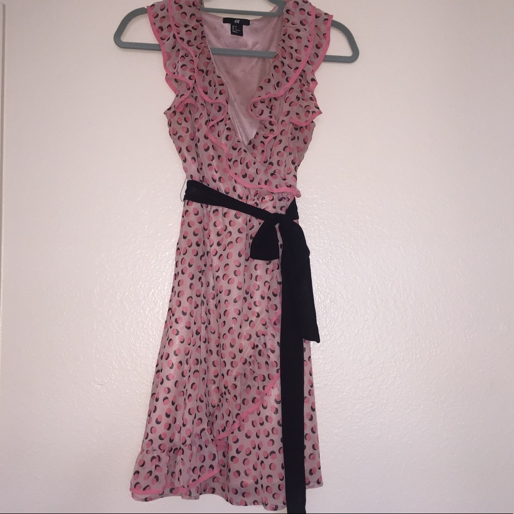 Pink polka dot dress