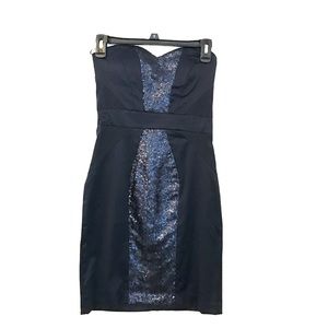 FINAL PRICE - Navy Blue Sequin NYE Dress - 0/2