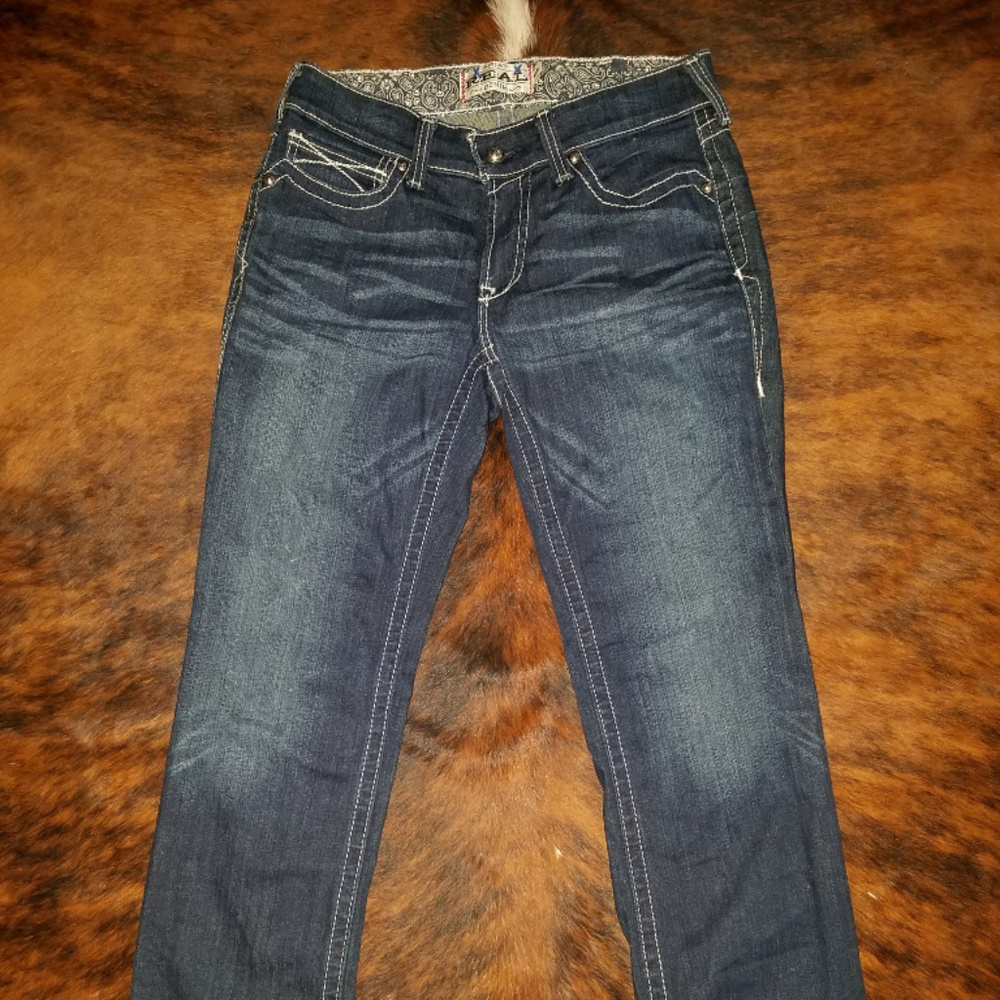 Ariat REAL Denim Straight Leg Jeans 30 Dark Wash