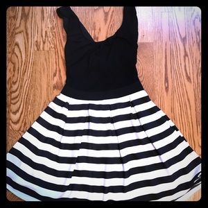 Black and white striped dress