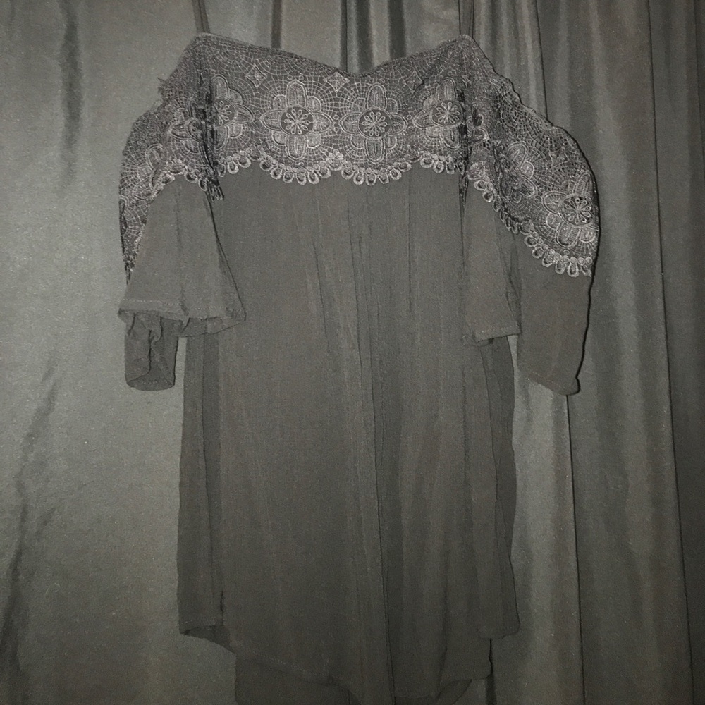 Charlotte Russe black off shoulder spaghetti strap