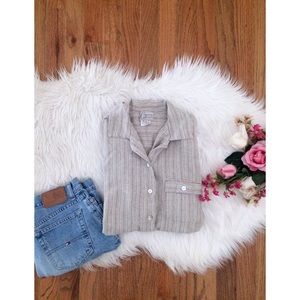 Vintage 90's Striped Button Up Linen Top πΏπ Vintage 90's Striped Button Up Linen Top πΏπ