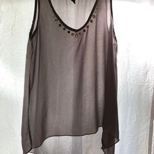 Sheer top with attached jewelry
